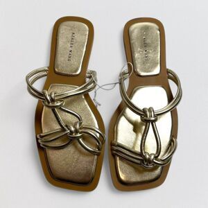 AZALEA WANG Stetson Gold Strappy Flat Sandals, NEW! Size 7